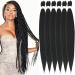 Xusuperb Pre Stretched Braiding Hair 1b Black 30 inch Easy Braids Extensions Black Art Hair For Inclusive 6 Packs Knotless A stretched lichen Calon Yaki Lichen Hair extensions (1b) 76 cm (6 -pack) 1b