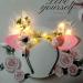 Deer Elk Antler Flower LED Headband Glowing Butterfly Rabbit Bow Light up Hair Hoop Floral Reindeer Cat Ears Hair Band for Women Girls Christmas Party (Yellow) - Buy Online on SooperMarket.com