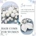 Handcess Bridal Pearls Hair Comb Splitter Rhinestone Flowers Hairpieces Crystal Bridal Side Combs Leaf Wedding Hair Accessories for Women and Girls - Buy Online on SooperMarket.com