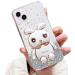 Tivenfezk nadoli for iPhone 14 hare hidden stand shell caricature glitter rabbits stand soft silicone bling cell phone case transparent protective cover iphone 14 clear