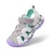 DREAM PAIRS Children Sandals Boys Girls Outdoor Summer Sport Sandals Velcro Summer Shoes 33 EU Light Grey Purple