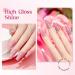 Rose Pink Glitter Gel Nail Polish - 12mL Sheer Nude Pink Shimmery Jelly Gel Polish - Buy Online on SooperMarket.com