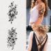 Large Black Flower & Butterfly Temporary Tattoos for Women - 10 Sheets - Buy Online on SooperMarket.com