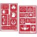 2 Armour Etch Over N Over Reusable Glass Etching Stencils Set | Irish Theme with Shamrock, Clover, Celtic Knot, Harp Designs