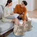 Collapsible Foot Bath with Zippered Lid Portable Foot Soaking Bucket Heat Retaining Non-slip Foot Bath Tub Foldable Pedicure Bag for Home Outdoor Grey - Buy Online on SooperMarket.com
