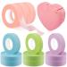 4 Colors Eyelash Extension Tape Breathable Eyelash Tape with Heart Shaped Tape Cutter Adhesive Non Woven Eyelash Tape Ladies Makeup Eyelash Tape Kits(Purple  Green  Pink  Blue  12 Rolls)