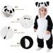 COOKY.D Baby Hooded Rompers | Infant Winter Flannel Jumpsuit | 18-24 Months | Panda Design - Buy Online on SooperMarket.com