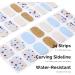 NAILOG Semi Cured Gel Nail Strips - Salon-Quality Long Lasting Nail Stickers - Vintage Print & Silver Glitter - 34pcs - Buy Online on SooperMarket.com