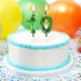 10th Birthday Number Candles - Happy Birthday Cake Topper Decoration in Green - Buy Online on SooperMarket.com
