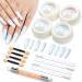 Modelones Chrome Nail Powder Set -4Pcs Pearl Chrome Nail Powder 1Pcs Silicone Nail Brush 4Pcs Cotton Swabs and 4Pcs Color Display Sticks Chrome Powder For Nails White Pearl Effect