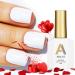 AILLSA White Gel Nail Polish Soak Off UV Lamp 15 ML Gel Polish Shiny Color Gel Nail Varnish Long Lasting Nail Polish Nail Art Manicure DIY at Home Gift for Her E-Classic White