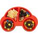 Silicone Divided Toddler Plates - Non-Slip Suction Plates for Kids | BPA Free FDA Approved Baby Dinner Plate with Spoon Fork | Portable & Easy to Clean | New Car Blue/Red - Buy Online on SooperMarket.com
