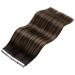 LAAVOO Real Hair Tape Extensions - Brown Ombre Skin Weft 50cm 20 Pcs Invisible Tapes Dark Brown to Light Brown Balayage 50g #2/8/2 - Buy Online on SooperMarket.com