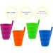 Arrow Sip-A-Cup with Built-In Straw for Kids - Purple Blue Green Orange (4 Pack) - Buy Online on SooperMarket.com