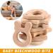 Tyfyh 8-Piece Wooden Baby Bite Ring Set | Safe Wooden Animal Teething Toys | DIY Craft Wooden Rings for Babies & Childcare - Buy Online on SooperMarket.com