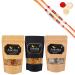 Ghasitaram Gifts Rakhi Gifts for Brothers Rakhi Sweets - Best of 3 Suagrfree Bites 200 GMS Butter Chakli Sticks 100 GMS Pouch and Almonds 100 GMS Pouch with 2 Pearl Beads Rakhis