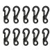 Temlum 2.5 cm mini carabiner set aluminum carabiner hook carabiner small key rings hook for camping travel hike 10 pieces black black
