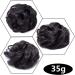 Dark Brown Updo Hairpiece Scrunchie 35g | Ribbon Ponytail Extensions Wavy Curly Messy Bun Chignon | Hair Piece for Stylish Looks - Buy Online on SooperMarket.com