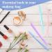Glass Cuticle Pusher Set - Double Sided Trimmer & File with Case | Manicure Stick for Precision Filling & Removal - 6 Colors - Buy Online on SooperMarket.com