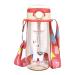 owsdon Kids Water Bottle for School 16oz Soft Straw Bottle for Boys Girls Easy Drink Spill Proof Carry Handle for Child (Alpaca Pink) Pink|Straw Lid 16oz