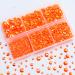 Briskbloom 3000PCS Resin Flatback Rhinestone  2mm 3mm 4mm 5mm 6mm Orange AB Flatback Jelly Resin Rhinestones for Tumblers  Mugs  Bottles  Craft Decoration  Loose Bling Glitter Gem Stone 07-OrangeAB Mix 5 Sizes