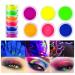 6 colors Neon Pigment Eyeshadow Powder FindinBeauty UV Glow Blacklight Mixed Bright True Colors Eye Shadow Pigments Neon Pigment Eyeshadow Powder for Christmas Face Body Makeup