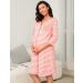 Marvmys Maternity Nightdress for Breastfeeding - V Neck Nursing Nightgown with 3/4 Sleeves - Soft Hospital Pajama for Pregnant Women (A-pink) - Buy Online on SooperMarket.com