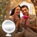 10X Magnifying Makeup Mirror with 3 Color Lighting | Suction Cup | 360 Rotation - White Medium - Buy Online on SooperMarket.com