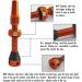 Orange 44MM BWSHLF Tubeless Presta Valve Stem Kit with Valve Core Remover Tool - Lightweight Alloy Valve Caps (Pair) - Buy Online on SooperMarket.com