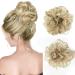 Vlasy Messy Bun Hair Piece for Women Curly Wavy Hair Scrunchies Bun Extensions Hairpieces Synthetic Hair Chignons Accessories Updo for Girls(F16/613# 35g) 35g F16/613#