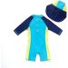 Baby Boys UPF 50+ Sunsuit with Zipper Swimwear Set & Sun Hat (Blue, 24-36 Months) - Buy Online on SooperMarket.com