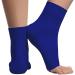 Ankle Compression Sleeve - 20-30mmhg Open Toe ?ompression Socks for Swelling, Plantar Fasciitis, Sprain, Neuropathy - Nano Brace for Women and Men Navy Blue Large