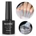 MIZHSE Reflective Glitter Gel Polish Diamond Gel Nail Polish Set  Sparkly Shiny Gel Christmas Nail Art Varnish Manicure Kit  Soak Off LED Lamp  for Beginners DIY at Home (QC-006 Silver(Colorful glitter)) Silver-1