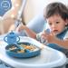 Home-Ed Baby Weaning Set: 9-Piece Baby Food Set with Suction Bowl, Plates, Spoon, and Bibs - Blue - Buy Online on SooperMarket.com