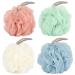 Fu Store Bath Sponges Shower Loofahs 50g Mesh Balls Sponge 4 Solid Colors for Body Wash Bathroom Men Women - 4 Pack Scrubber Cleaning Loofah Bathing Accessories 50g Solid Color