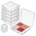 Healvian 6 Pcs Transparent Square Eye Shadow Box Empty Makeup Pallet Balm Blusher Containers Plastic