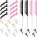27 Pieces Hair Braiding Hair Parting and Selecting Hair Sectioning Ring for Braiding Curling Installation of Human Hair Extensions Pintail Rat Tail Comb Wide Teeth Sectioning Hair Clip (Pink  Black)