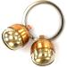 Abdul of Sialkot Extra Loud Pair of Cat & Dog Brass Silver Bells Collar Charm Pet Tracker Acorn Falconry Silver Bottom & Brass Top (Small)