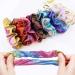 Shiny Metallic Scrunchies - 12 Pieces Elastic Hair Bands for Women and Girls - Buy Online on SooperMarket.com