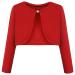 BONNY BILLY Girls Cardigan Long Sleeve Knitted Cotton Bolero Shrug Kids Clothing 7-8 Years Red