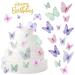 60 Pieces Blue Purple Butterfly Cake Toppers with Happy Birthday Cake Topper, 3D Butterfly Topper Mixed Size Color Butterfly Decoration Butterfly Party Decoration for Birthday Wedding Party Supplies