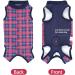 Heywean Dog Recovery Suit - Post-Op Wound Protection & Medical Shirt for Dogs | XXXL Marine Plaid - Buy Online on SooperMarket.com