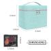 Large Aqua Green Makeup Bag Organizer - Travel Cosmetic Case with Mesh Brush Holder - Buy Online on SooperMarket.com