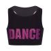 Yeahdor Kids Girls Glittery Racerback Athletic Dance Gymnastics Sports Bra Tank Workout Crop Top Activewear Tees Rose Red 5-6