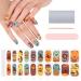 Kalolary Halloween Gel Nail Polish Stickers 20PCS Nail Adhesive Wrap Full Wraps Gel Nail Strips with Nail File and Stick for Halloween Nail Art Decor (UV/LED Lamp Required) (D)