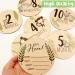 Baby Milestone Cards Set | 7 Wooden Monthly Cards & 8 Festival Stickers | Baby First Year Growth Props for Unisex | Baby Shower Gifts - Buy Online on SooperMarket.com
