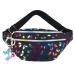 Belt pocket children girl belly pocket butterfly printing fashion waterproof black belly pocket women glitter children bunkbag add a butterfly keychain to butterfly print black