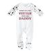 'Born To Love West Ham Just Like Daddy' Baby Boy Girl Sleepsuit Designed and Printed in the UK Using 100% Fine Combed Cotton 3-6 Months White/Black Stars