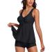 Modest Tankini Swimsuit Set | Floral Print Tank Top with Boyshorts | Tummy Control | X-Large Black - Buy Online on SooperMarket.com