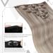 Laavoo Clip-In Real Hair Extensions | Blonde Highlights Ash Blonde 45cm - 105g - 7pcs #18/613 - Buy Online on SooperMarket.com